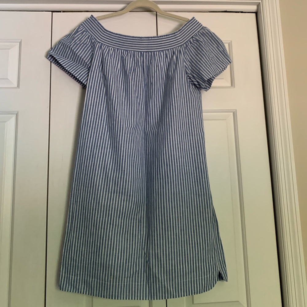 Beautiful JCrew Off-The-Shoulder Striped Dress